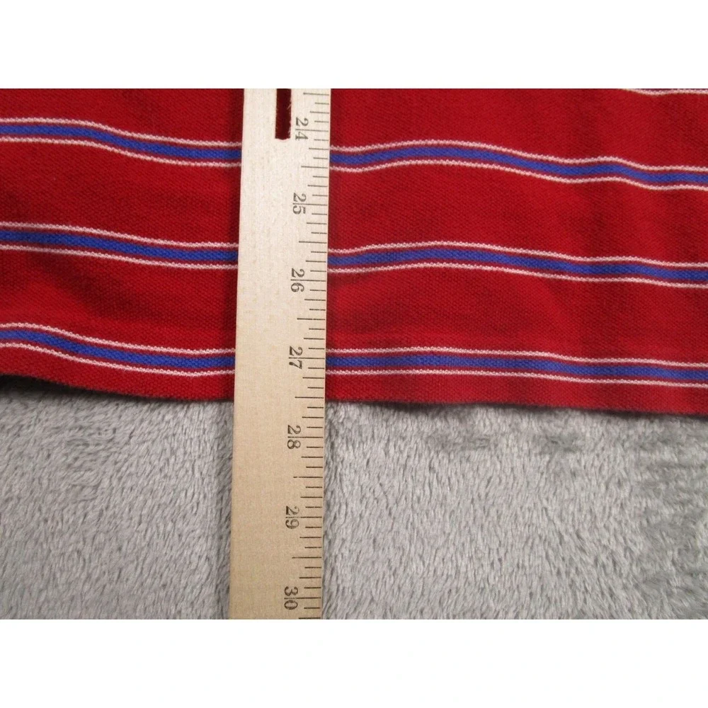 Polo Ralph Lauren Shirt Mens Large Red Striped‎ Business Casual Preppy